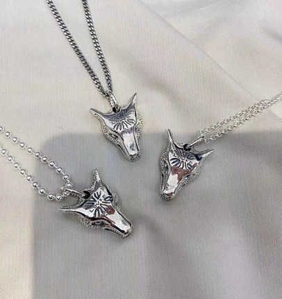 16 Wolf Head Necklace