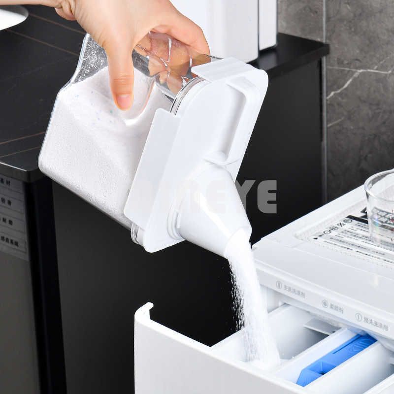 Laundry Detergent Dispenser With Measuring Cup Clear Airtight Washing  Powder Container Multipurpose Laundry Liquid Storage Box