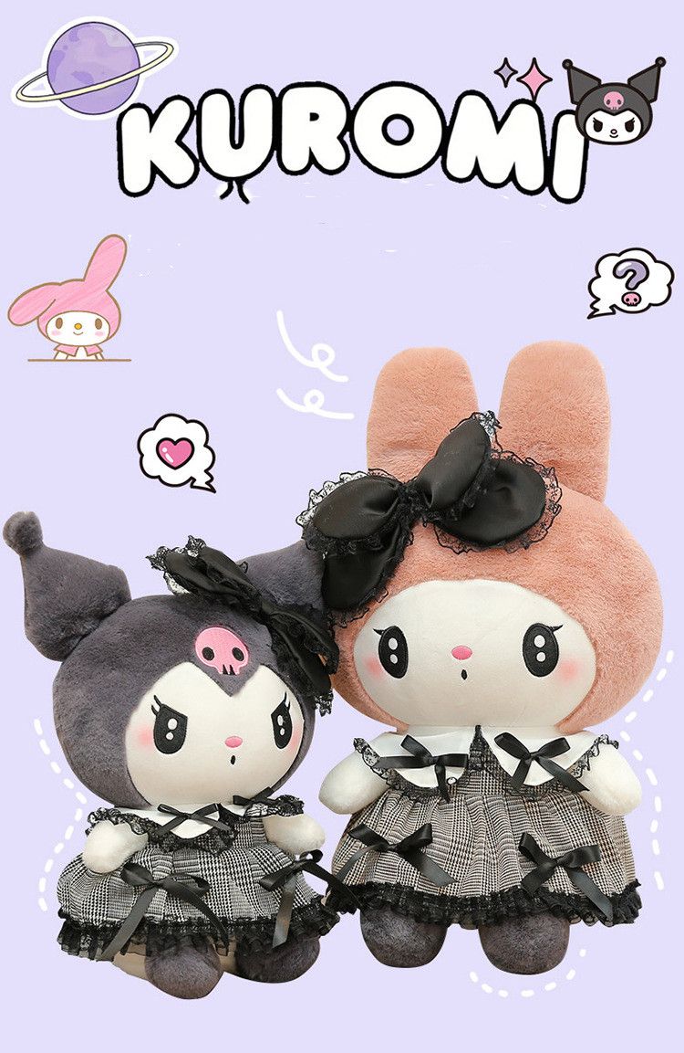 Sanrio Black Kuromi Mymelody Plush Stuffed Dolls Kawaii Cartoon Sofa  Cushion Pillow Dark Gothic Lace Toy Birthday Gift For Girls From 3,16 €