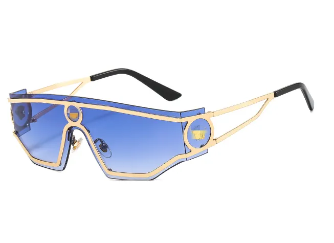 Gold frame progressive blue lens