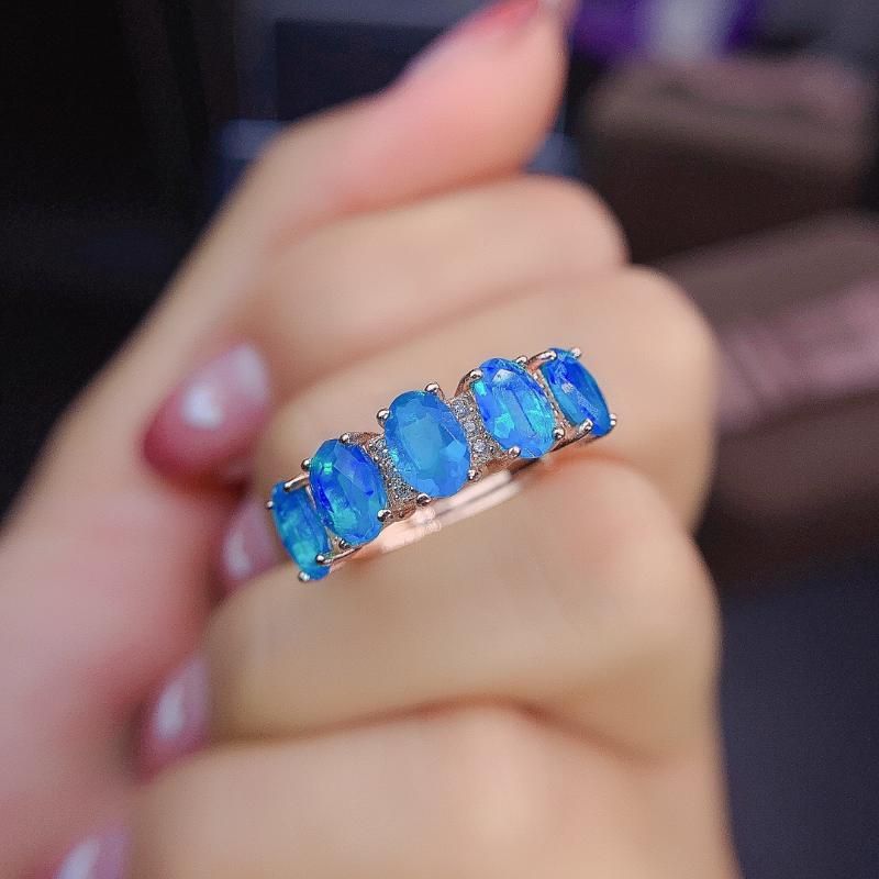 Blue Fire Opal Silver Color