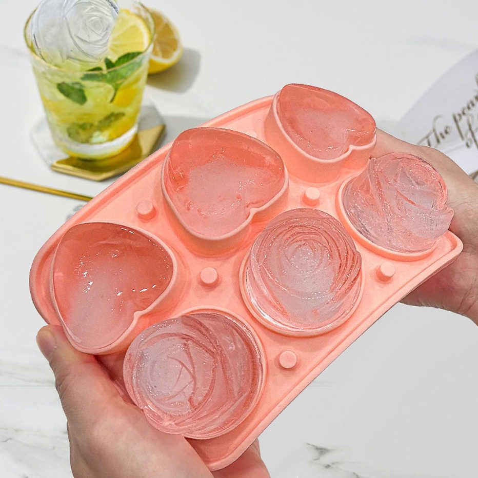 1pc Rose Shaped Ice Cube Mold For Summer Drinks