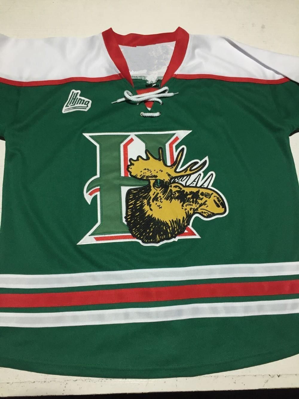 Custom Men #13 NICO HISCHIER HALIFAX MOOSEHEADS WHITE RED GREEN Hockey  Jersey 100% Embroidery Jersey Or Custom Any Name Or Number Jersey From  C2604, $19.77