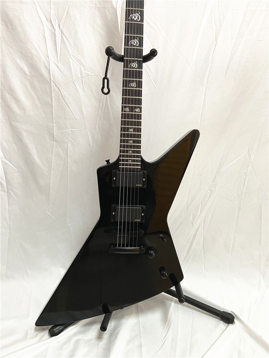 Guitarra Elétrica James Hetfield Preta Rara Com Símbolo De Cobra Incrustado  Em Ponte Fixa E Captador Fechado De $926,43 | DHgate