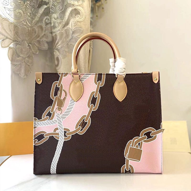 Tote Bag Old Flower Shopping Bags Shoulder Handbag Purse Ropes Chains  Printed Large Capacity Package Handbags Fashion Letter Textile Lining Hook  Closure Side Lace From Designer__handbags, $79.25