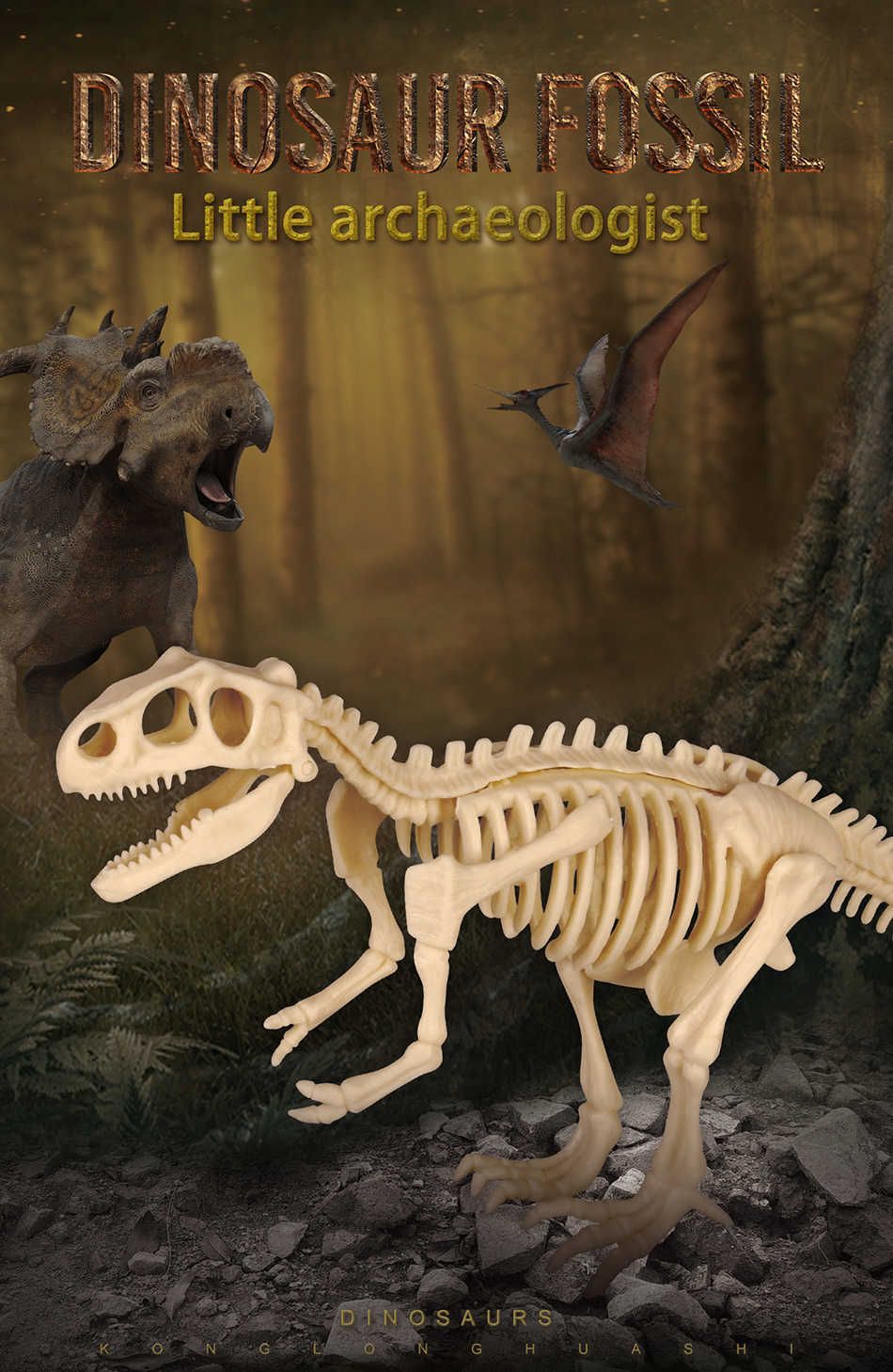 3d Dinossauro Dinossauro Kit de Escavação Fóssil Kit Educacional  Arqueologia Requintado Brinquedo Conjunto Jogo Interativo Jogo Conjunto De  Dinossauro Modelo esqueleto