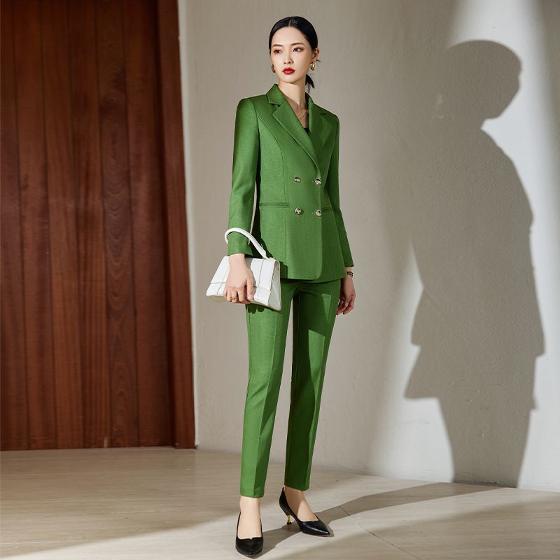 green blazer pants