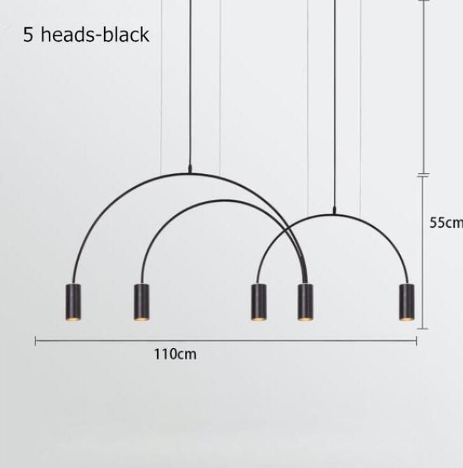 Schwarz 5 Kopf L110cm warmes Weiß