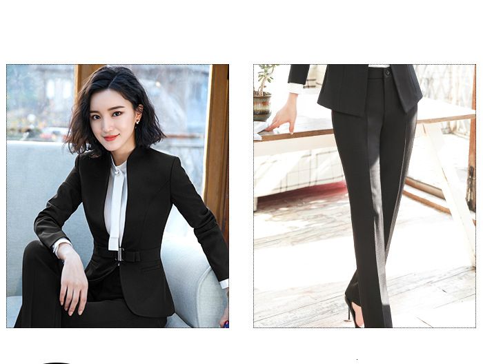 black pants suits