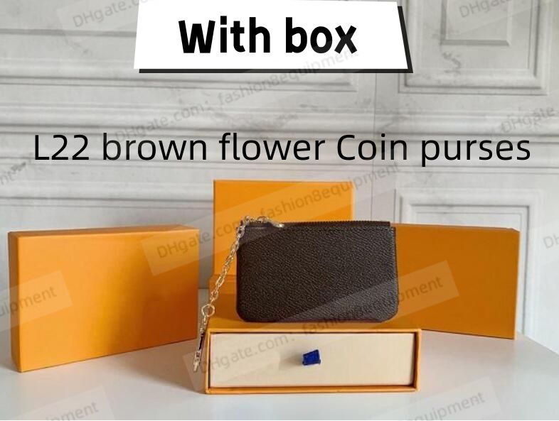 22 porte-monnaie fleur marron