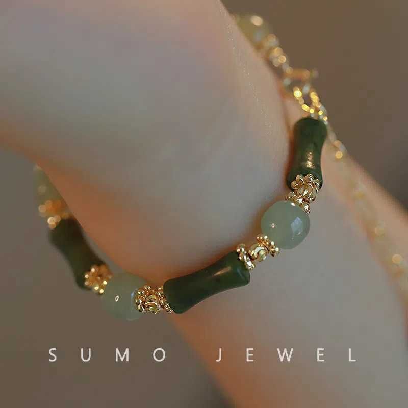 Bambou Hetian Jade Bracelet Multi Perles