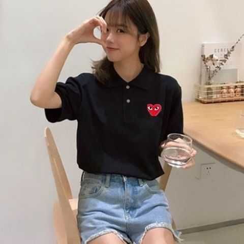 black red polo shirt short sleeve