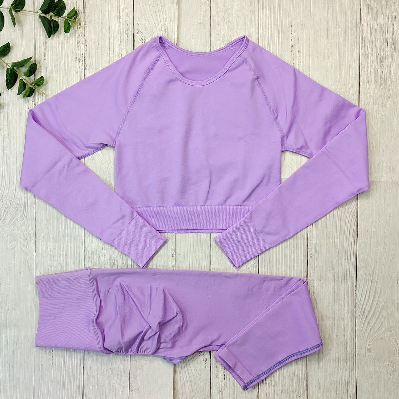 Conjunto de topo roxo claro