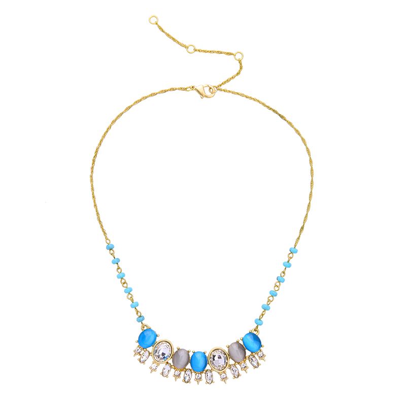 Antique Gold Plated Blue