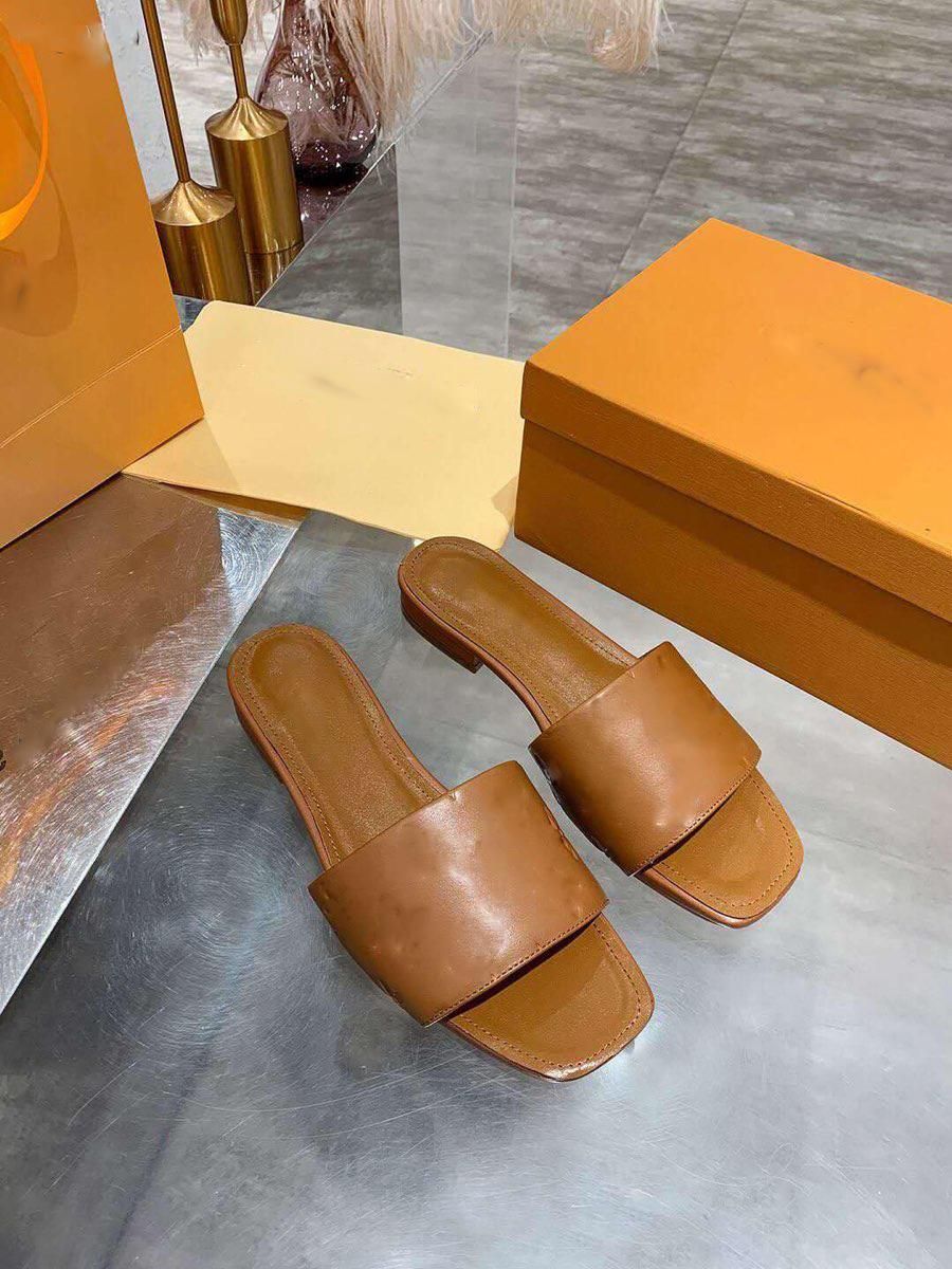 Designer Revival Flat Mules: Womens Slides Gold Flat Sandals In Black,  Pink, Orange, Blue, Waterfront Brown, And White For Summer From Yezy168,  $85.43