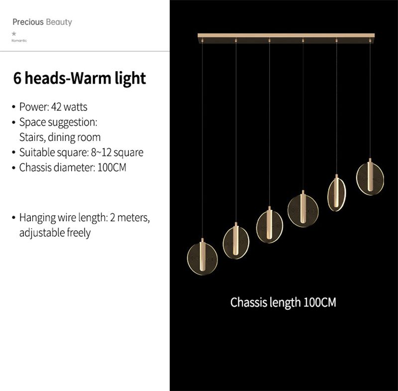 6 cabeça de luz quente