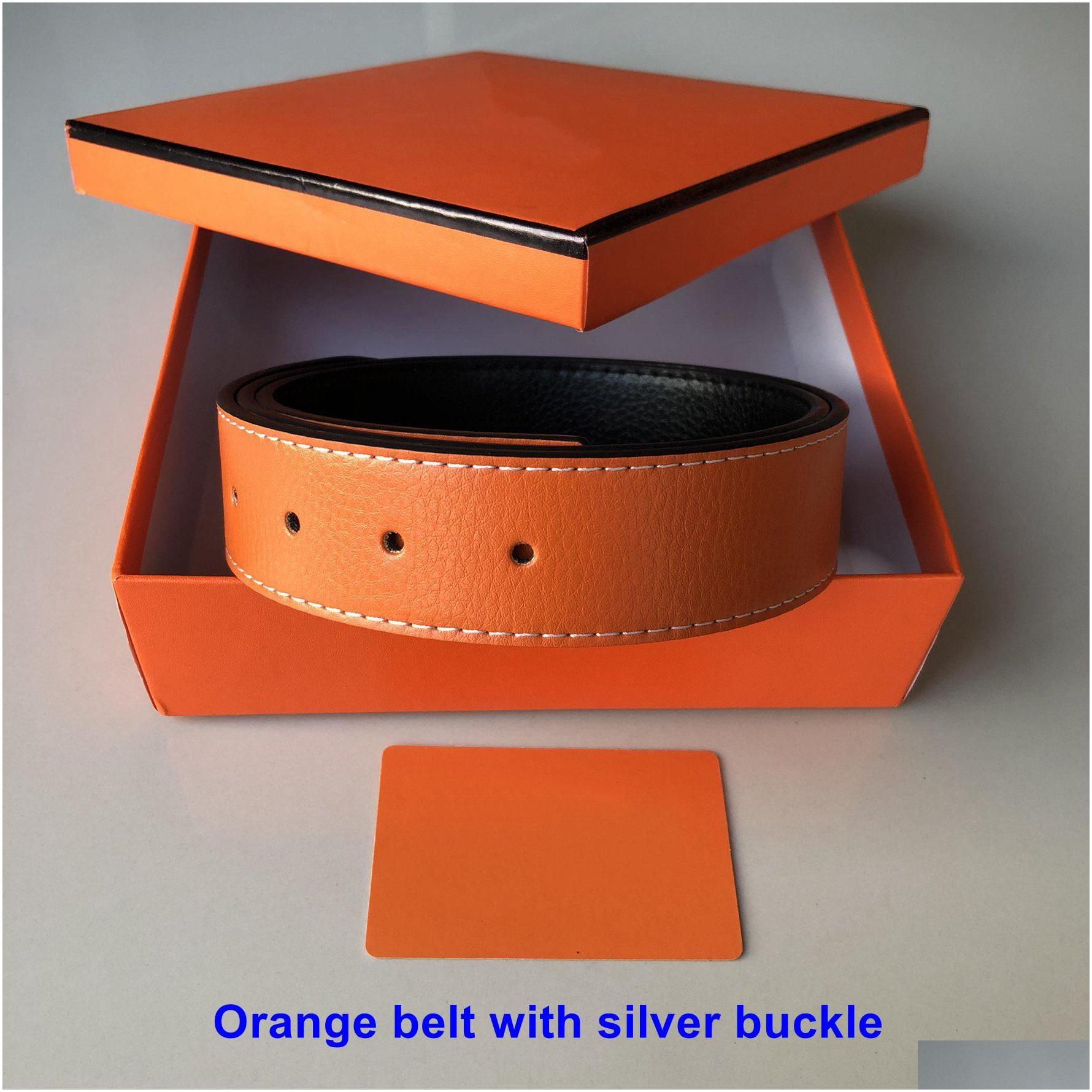 Orange Belt With Silver Buckle