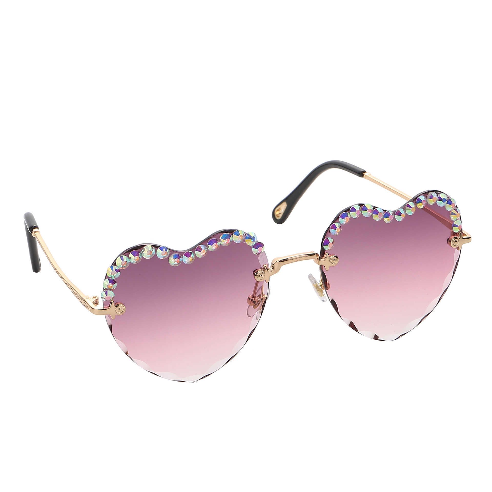 love inlaid diamond (purple) sunglasses