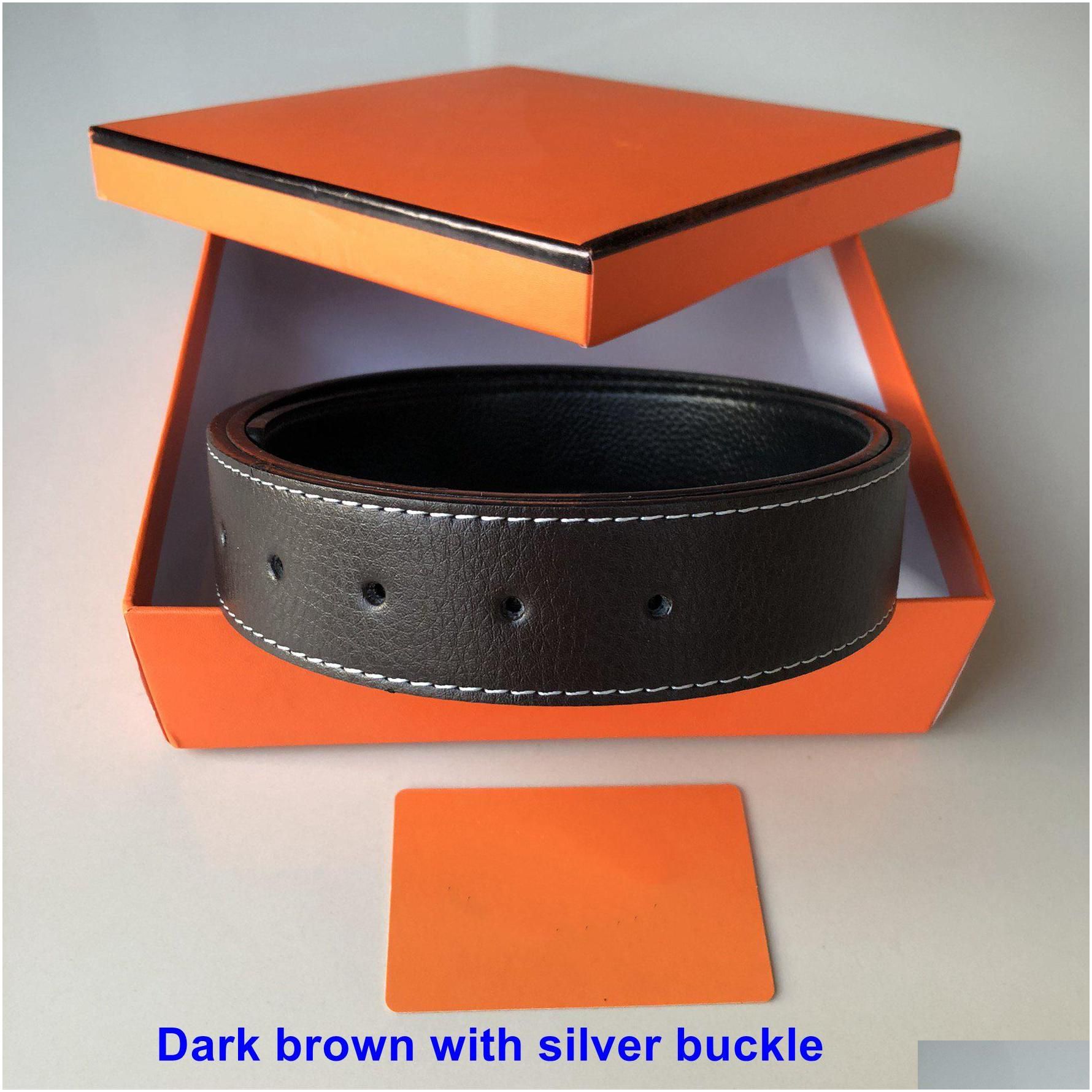 Dark Brown Belt With Silver Buckle