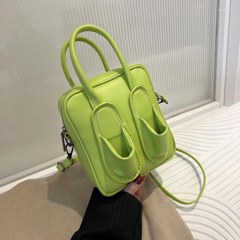Evening Bags Cute Young Girls Handbag Green Pu Leather Bag Fun Creative Shoes Shape Shoulder Crossbody Designer And Purse Fashion