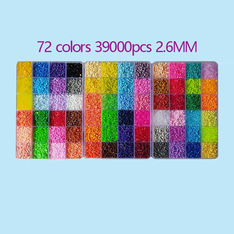 2.6mm Mini Perler kit Hama beads Whole Set with Pegboard and Iron 3D Puzzle  DIY Toy Kids Creative Handmade Craft Toy Gift