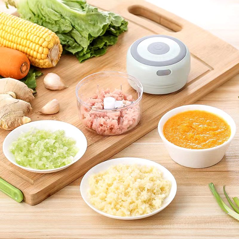 Electric Vegetable Choppers Garlic Crusher Mini Wireless Food