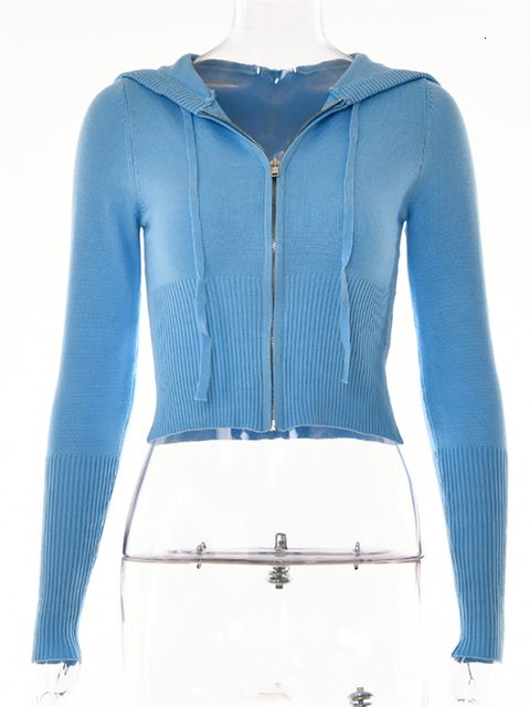 Blue hooded top
