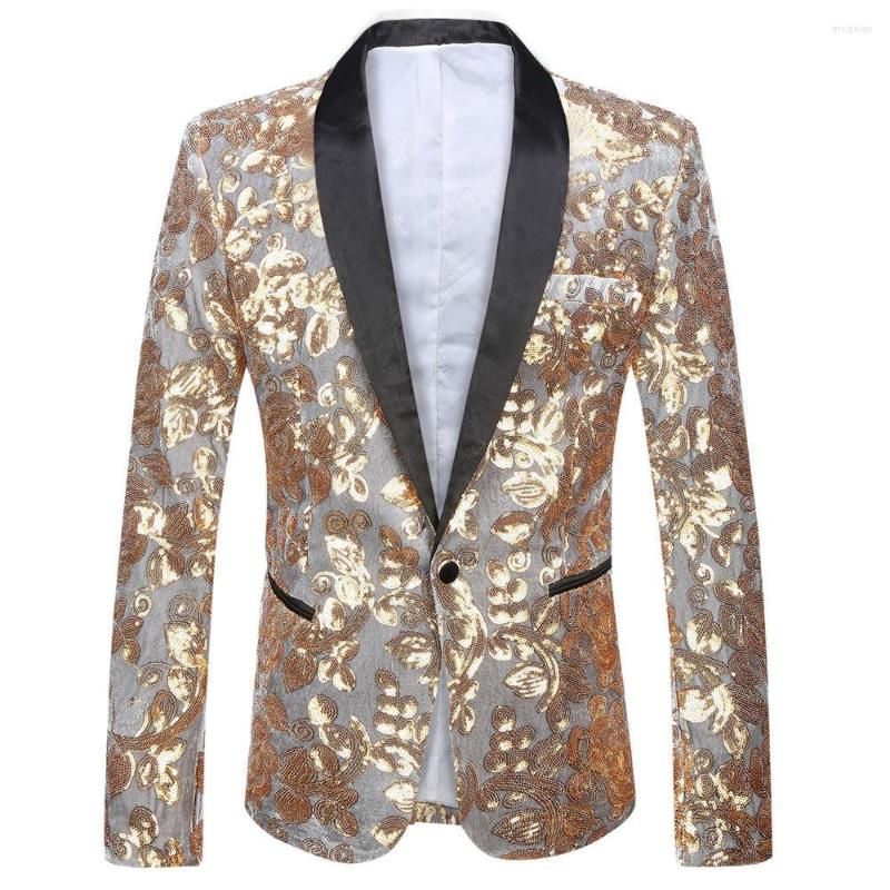 Gold sequined satin