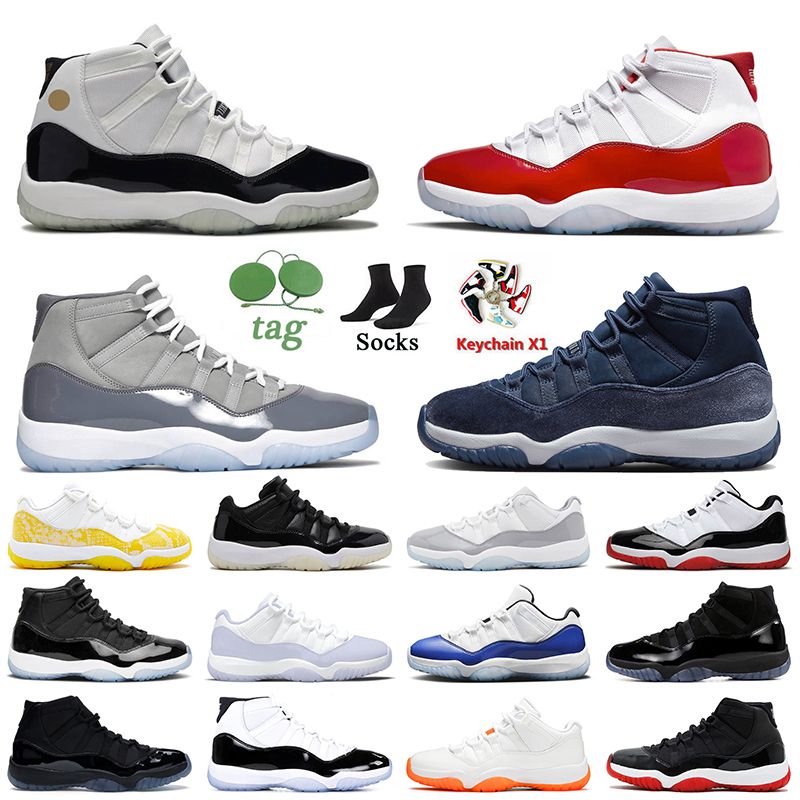With Box JUMPMAN 11 Basketball Shoes Cherry 11s DMP Midnight Navy Cool Grey  Retro Bred Women Mens Trainers Low Cement Grey Yellow Snakeskin Concord  Space Jam Sneakers From 32,39 €