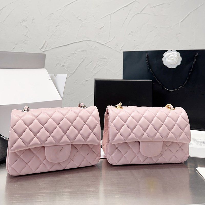 CHANEL * Classic Flap Mini Square Chain Shoulder Bag Pink Caviar 58123