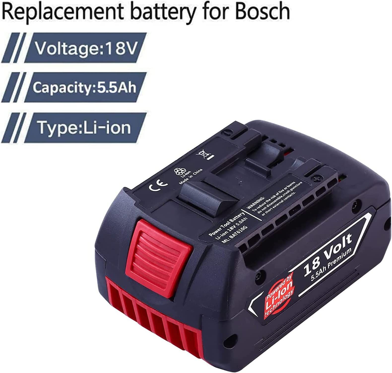 BAT609 BAT610 BAT618 BAT619 18V 5500mAh Lithium Ion Battery Replacement For  Bosch 18V Professional Drill Battery GBA 18V GSR 18V From  Electronicworlduu, $48.28