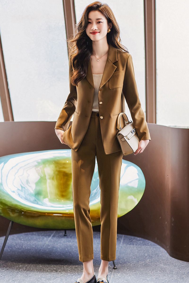 khaki blazer pants