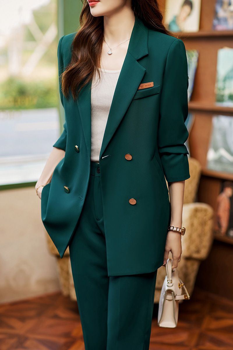 groene blazer broek