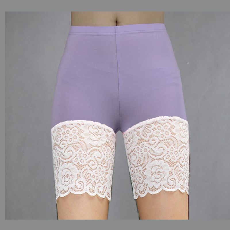 purple lace shorts