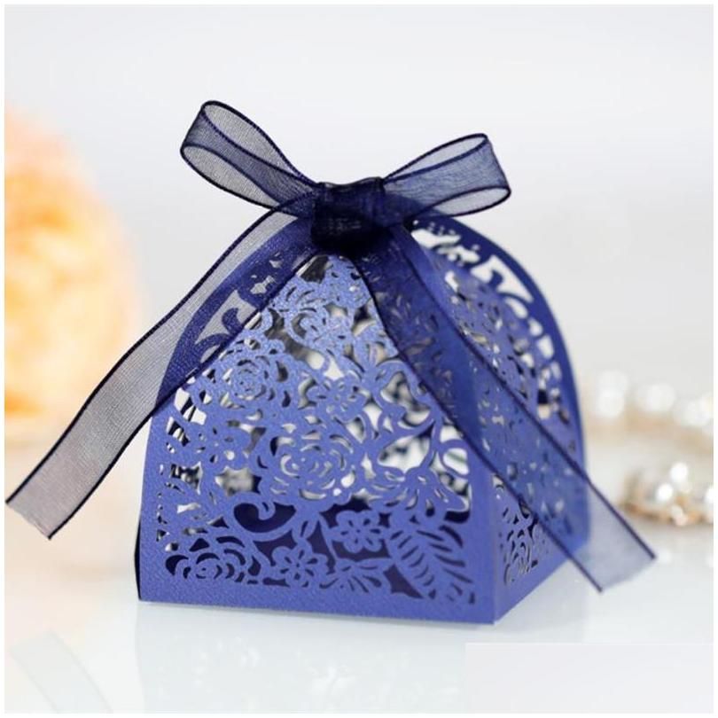 Fleur de dentelle bleu-50pcs