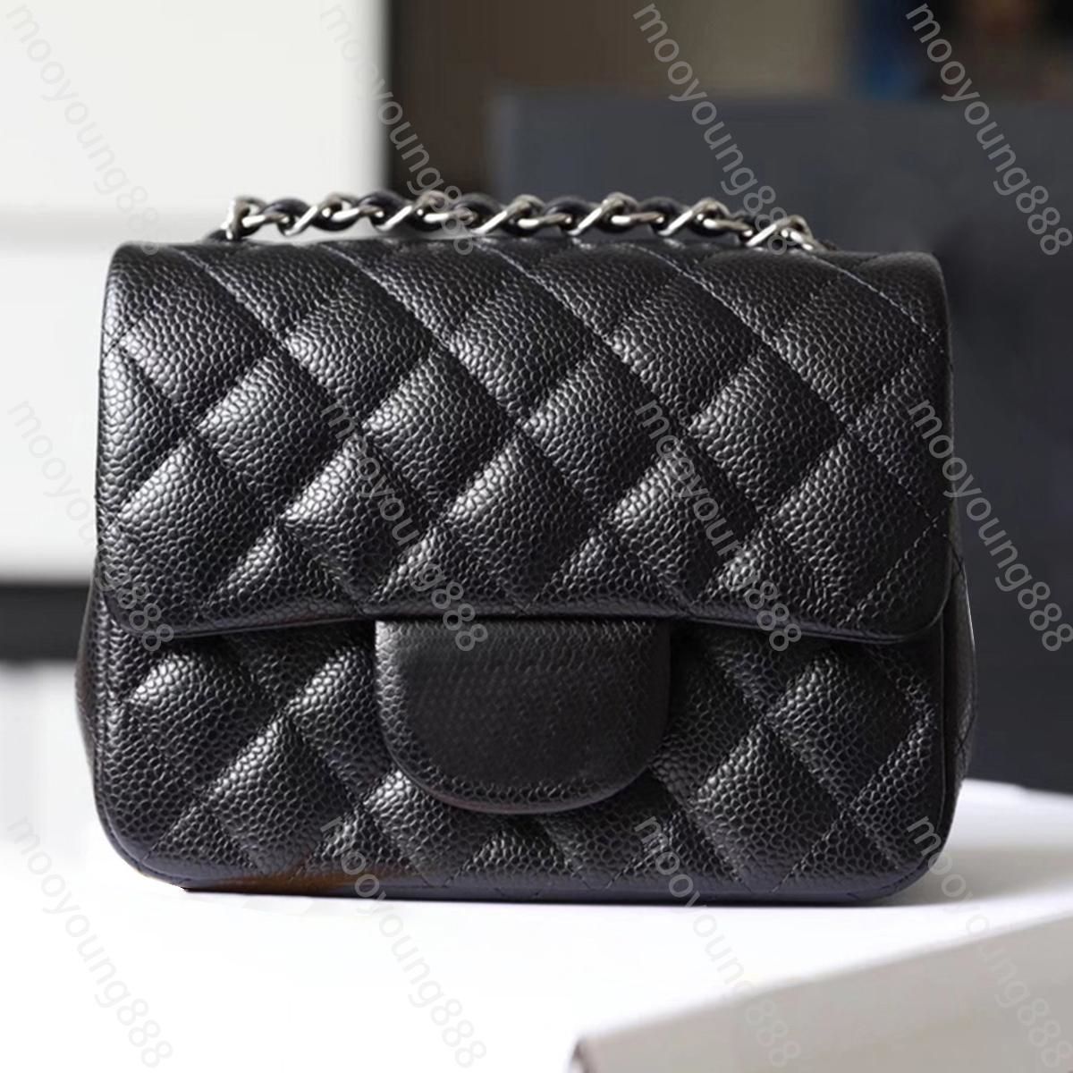 10A Top Tier Quality Mini Square Flap Bag Designers Womens Real Leather  Caviar Lambskin Classic Black Purse Quilted Hangbags Crossbody Shoulder Gold  Chain Box Bags From Mooyoung888, $142.94