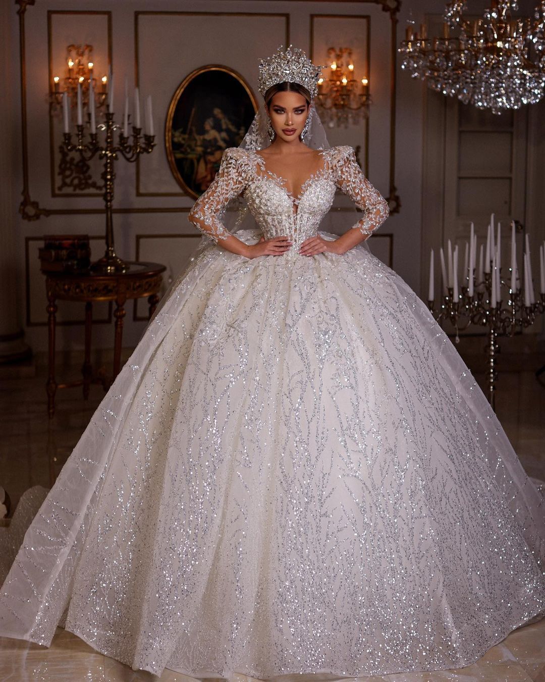 Huge Ball Gown Wedding Dresses With Crystals