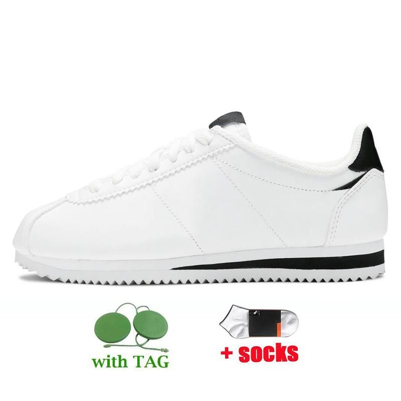 c7 classic cortez leather white black 36