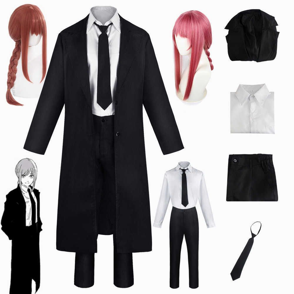  Chainsaw Man Makima Cosplay Costume Black Coat Suit Halloween  Costume Full Set : Clothing, Shoes & Jewelry