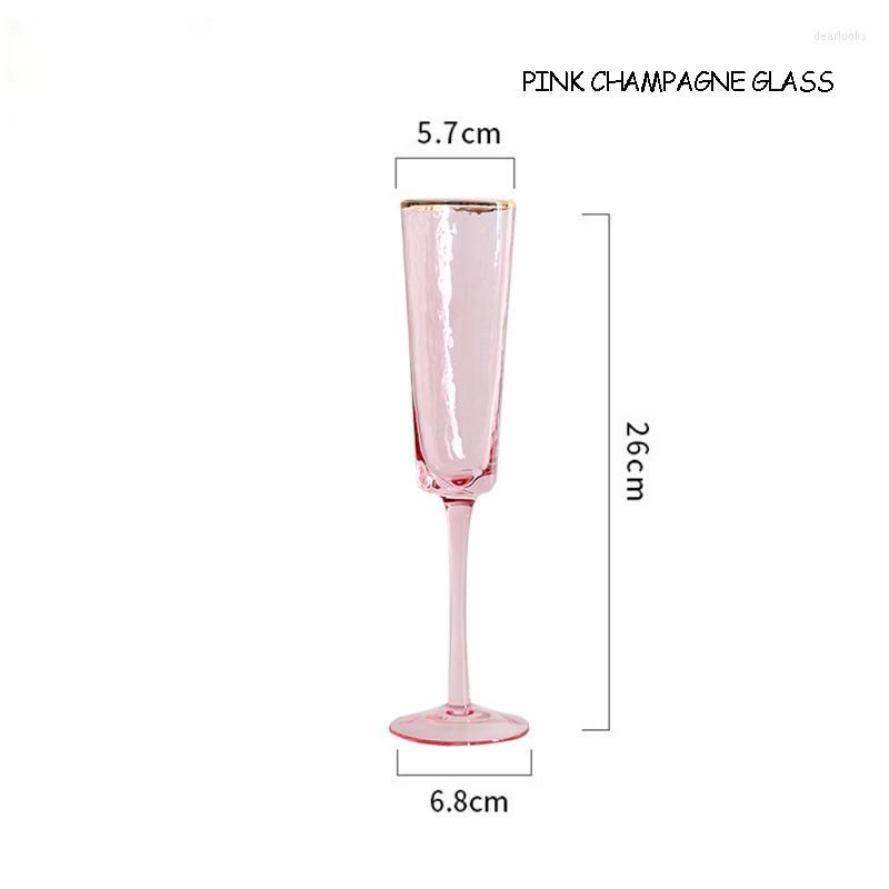 Pink champagne glass