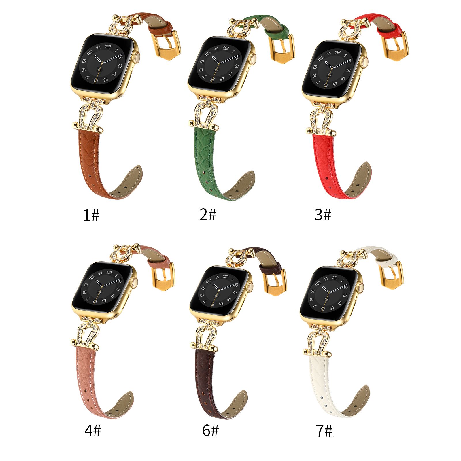 Luxury Leather Watch Band Strap For Apple Watch Series 9 8 7 6 5 4 45mm  41mm SE