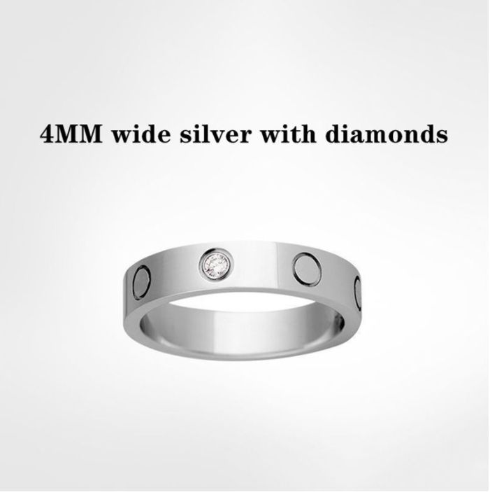 4mm silver med diamant