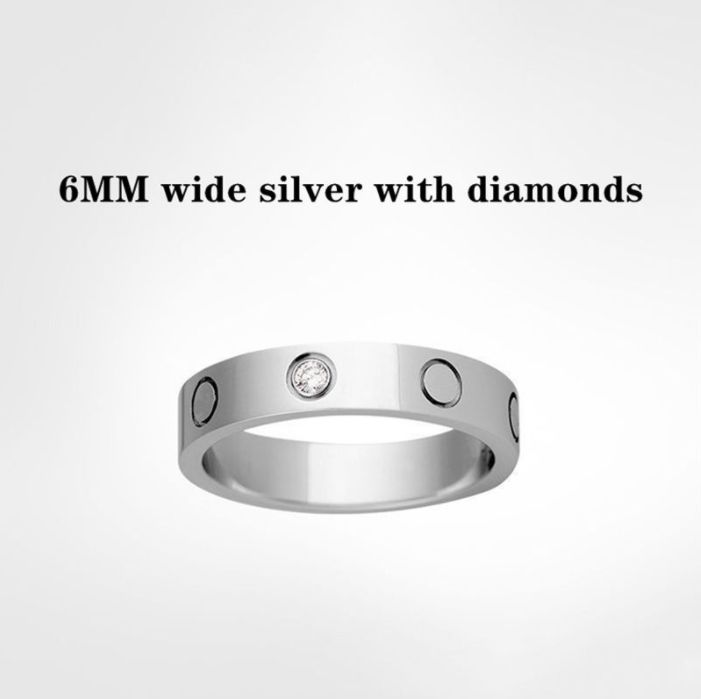 6mm silver med diamant