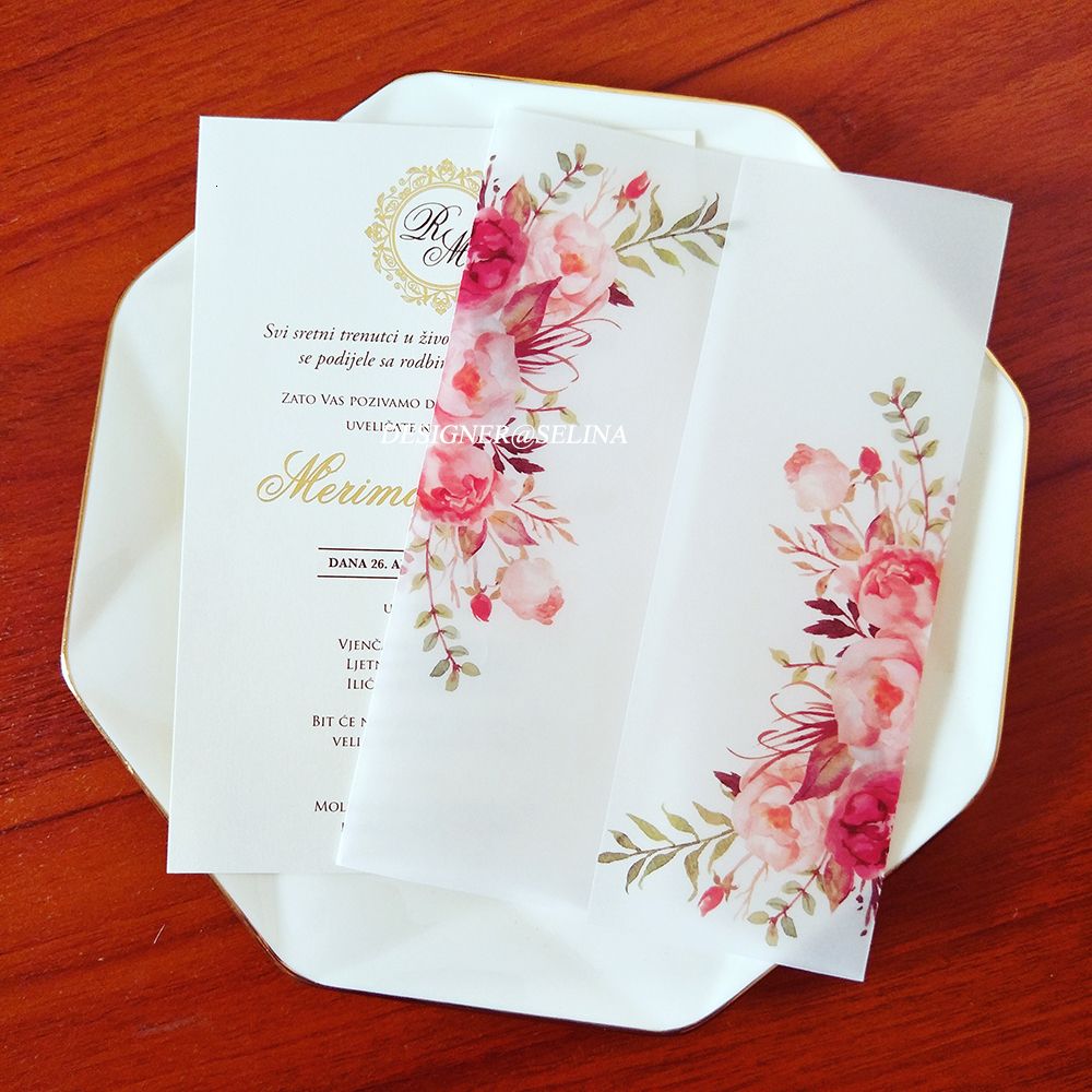 Pink Flower-Just Vellum Wrap