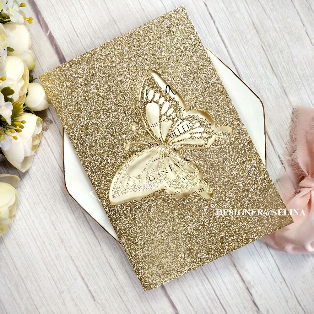 Gold Glitter-Laser Card