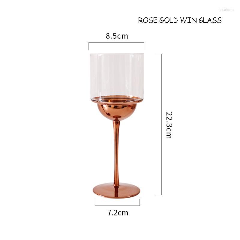 Rose gold wine glass