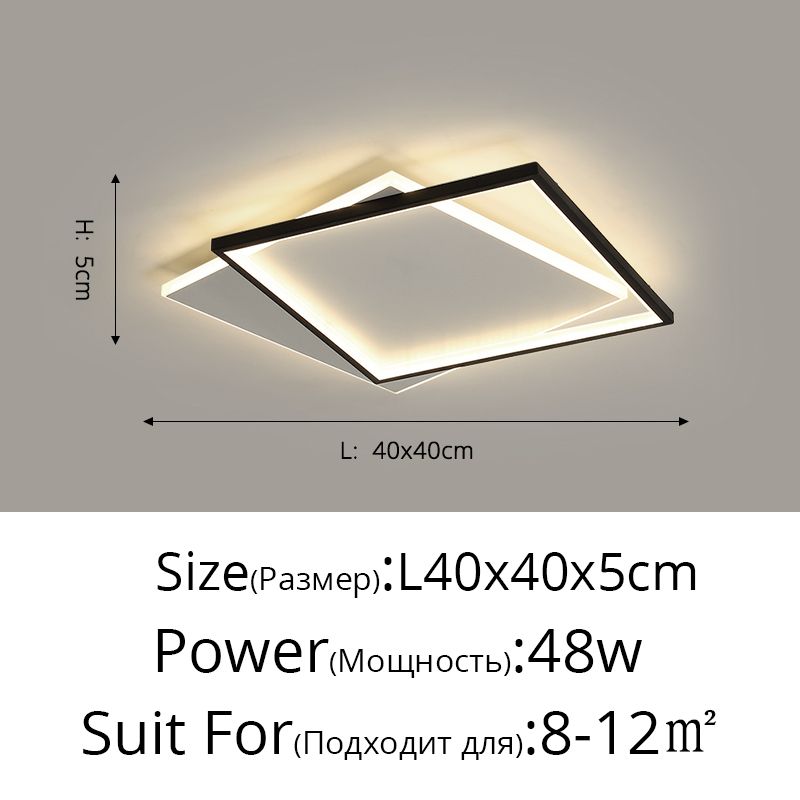 Square 40x40x5cm 따뜻한 화이트 원격이 없습니다