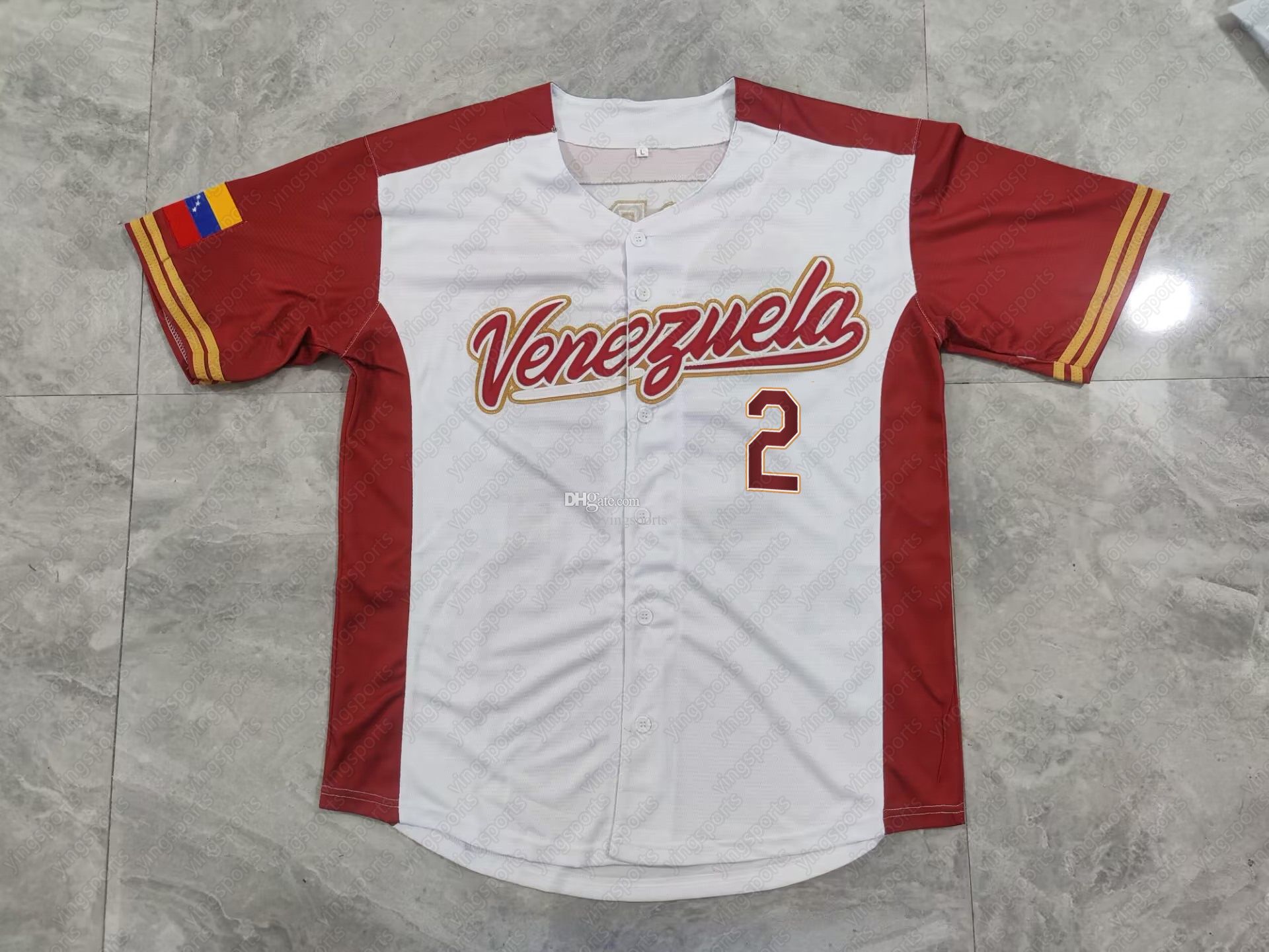 Men's Venezuela Baseball Salvador Perez Majestic White 2017 World Baseball  Classic Replica Jersey