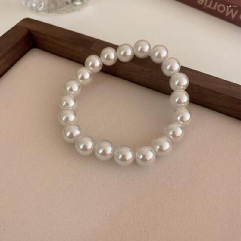 Advanced Beaded Glass Shell Synthetic Pearl Bracelets For Women White Round  Strand In 4 14mm Sizes With Elastic Hand Jewelry Making Design From  Melvinate, $7.43