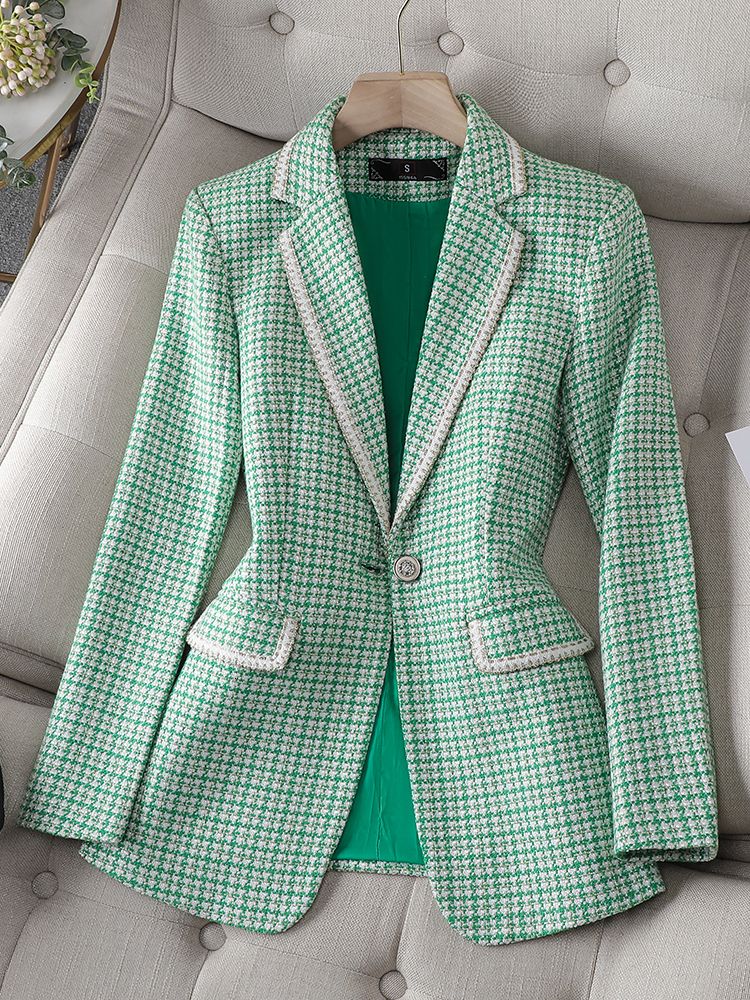 Blazer à plaid vert